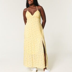 hollister yellow floral maxi dress